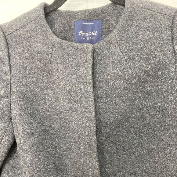 Madewell grey button front peacoat, size x small - Picture 4 of 16